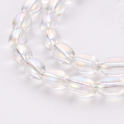 Electroplate Transparent Glass Beads Strands EGLA-T020-11-A02-1