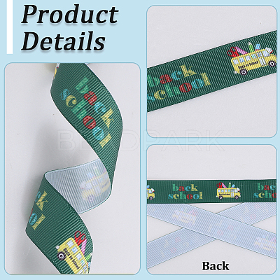 2 Rolls 2 Styles School Season Theme Polyester Colorful Printed Grosgrain Ribbon OCOR-GF0004-23C-1