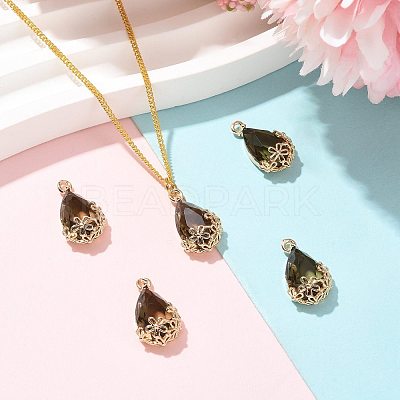 Transparent Glass Pendants GLAA-FZ0001-02F-1