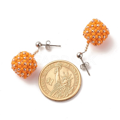 TOHO Japanese Seed Beads Dangle Stud Earrings EJEW-JE04762-03-1