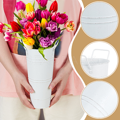 Galvanized Iron Flower Vase DIY-WH0899-461A-1