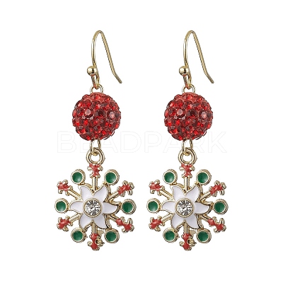 Alloy Enamel with Rhinestone Dangle Earrings EJEW-JE06079-1