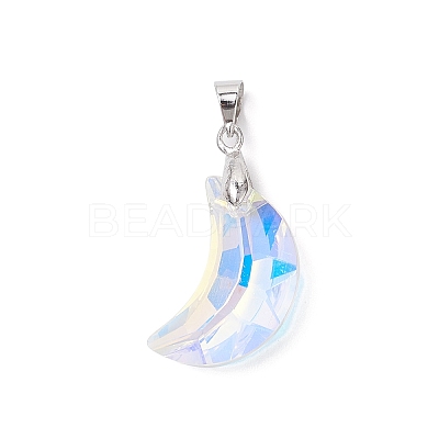 AB Color Plated Glass Pendants PALLOY-JF04595-02-1