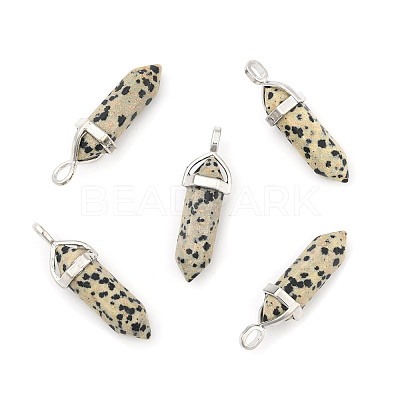 Natural Dalmatian Jasper Double Terminated Pointed Pendants LS-G-D415-03-1