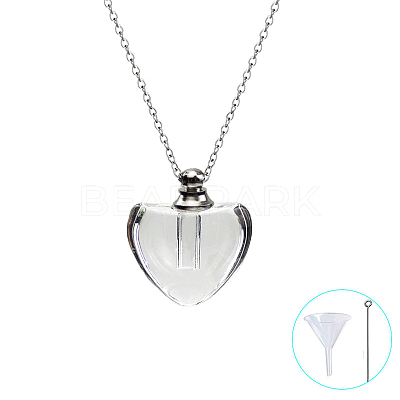 Mini Clear Glass Pet Urn Ashes Bottle Pendant Necklaces PW-WGCA5AD-01-1