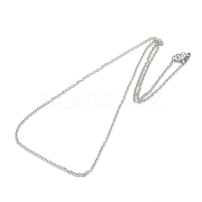 Non-Tarnish Unisex 304 Stainless Steel Cable Chain Necklace with Lobster Claw Clasps STAS-O037-83P-03-1