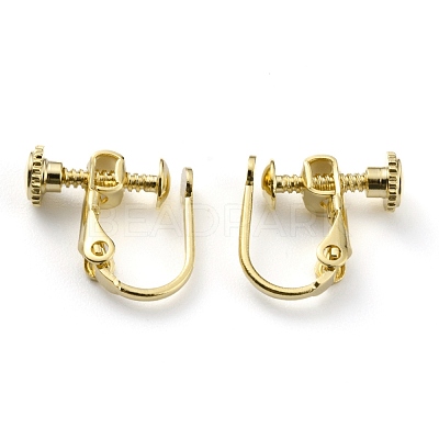 Brass Clip-on Earring Findings X-KK-Z007-22G-1