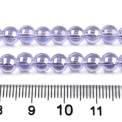Electroplate Transparent Glass Beads Strands X-GLAA-T032-T6mm-AB01-1