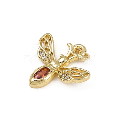 Brass Micro Pave Cubic Zirconia Pendants KK-D409-37G-B-1