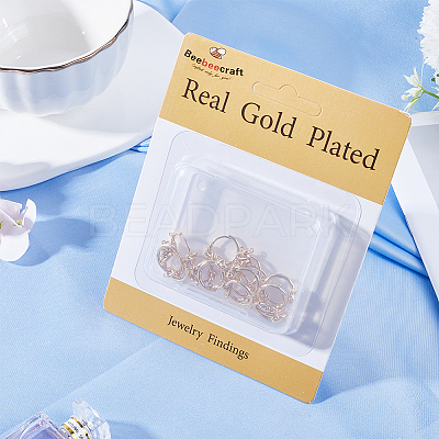 10 Pairs Brass Knot Hoop Earring Findings KK-BBC0008-51-1