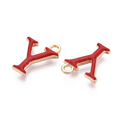 Rack Plating Alloy Enamel Pendants ENAM-T024-53Y-G-1