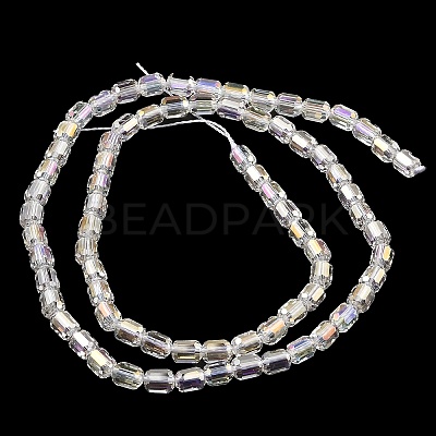 Electroplate Transparent Glass Beads Strands GLAA-C029-02A-09-1