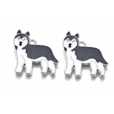 Rack Plating Alloy Enamel Dog Pendants X-PALLOY-T075-157A-1