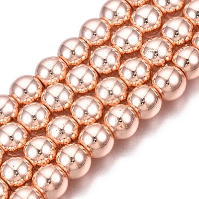 Electroplate Non-magnetic Synthetic Hematite Bead Strands X-G-Q466-8mm-03-1