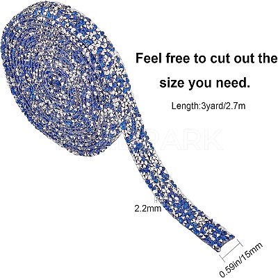 3 Yards Glitter Hotfix Rhinestone(Hot Melt Adhesive On The Back) DIY-WH0176-53B-02-1