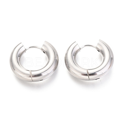 Tarnish Resistant 202 Stainless Steel Huggie Hoop Earrings X-EJEW-O087-08D-P-1