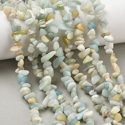 Natural Flower Amazonite Chips Beads Strands G-M205-12B-1