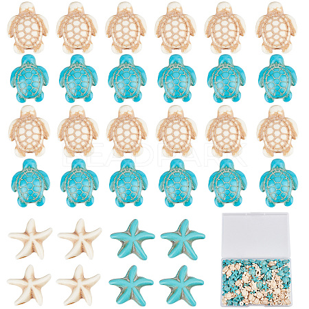 SUNNYCLUE 180Pcs 4 Styles Synthetic Howlite & Turquoise & Magnesite Beads G-SC0002-43-1