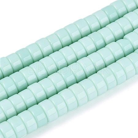Opaque Solid Color Glass Beads Strands GLAA-N026-3x6mm-14-1