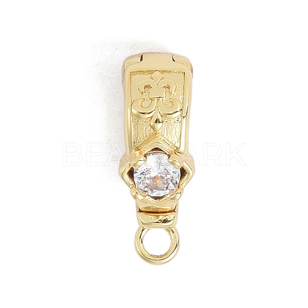 Brass Micro Pave Cubic Zirconia Donut Bails ZIRC-NH0001-02G-1