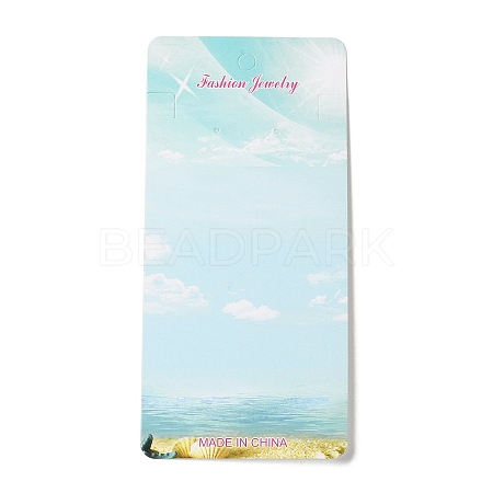 Rectangle Sky Print Paper Jewelry Display Cards AJEW-A051-06-1