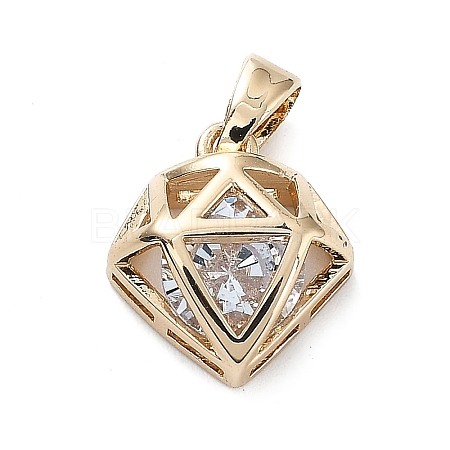 Brass with K9 Glass Pendants X-KK-Z031-10KCG-1