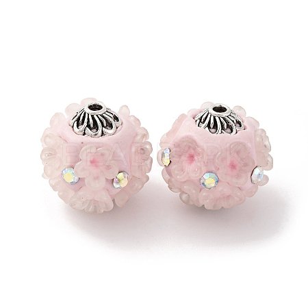 Handmade Resin Indonesia Round Beads IPDL-P005-21AS-02-1