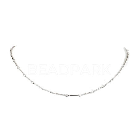 Brass Bar Link Chain Necklaces NJEW-JN04748-02-1