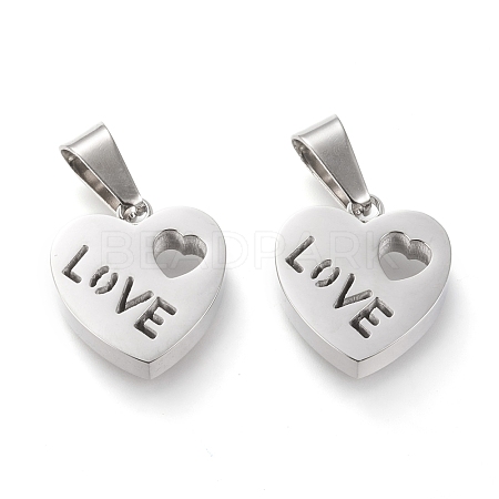 Valentine's Day 304 Stainless Steel Charms STAS-F253-10P-1