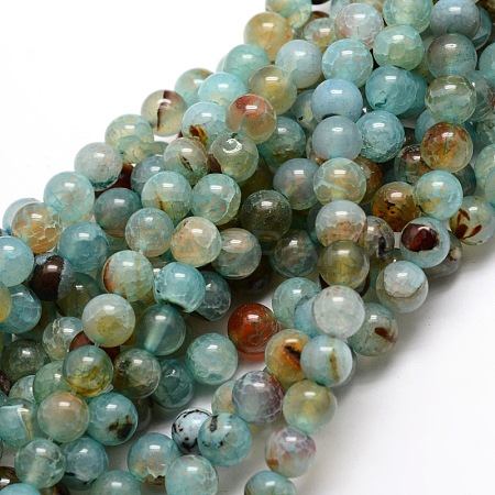 Dyed Natural Agate Round Beads Strands G-E321A-6mm-02-1