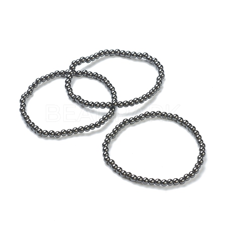 Synthetic Non-magnetic Hematite Beaded Stretch Bracelets BJEW-A117-A-22-1