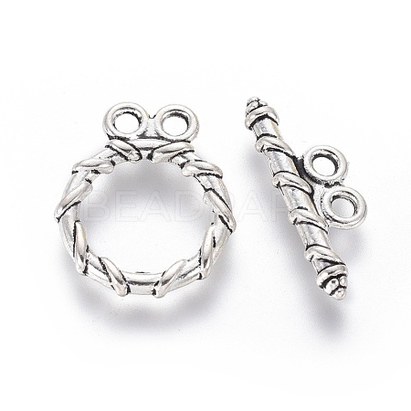 Tibetan Style Alloy Toggle Clasps LF10797Y-1