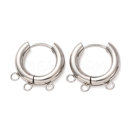 304 Stainless Steel Huggie Hoop Earring Findings STAS-D183-03E-P-1