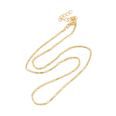 Rack Plating Brass Column Ball Chain Necklace for Women NJEW-F311-03G-1