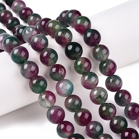 Dyed Natural White Jade Beads Strands G-T138-10mm-210-7-1