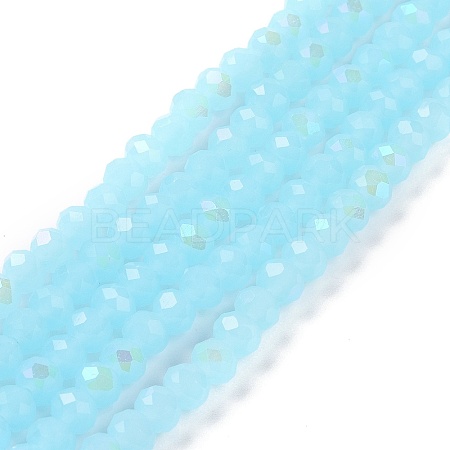 Electroplate Glass Beads Strands EGLA-A034-J8mm-L06-1