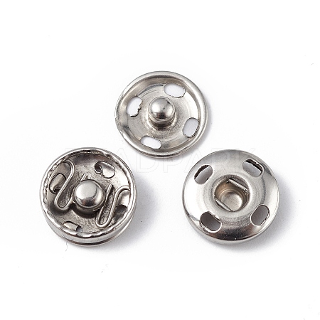 Non-Tarnish 202 Stainless Steel Snap Buttons X-BUTT-I017-01A-P-1