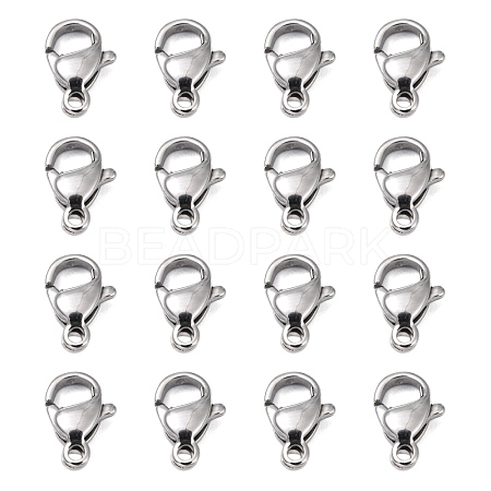 Tarnish Resistant Polished 316 Surgical Stainless Steel Lobster Claw Clasps X-STAS-R072-11A-1