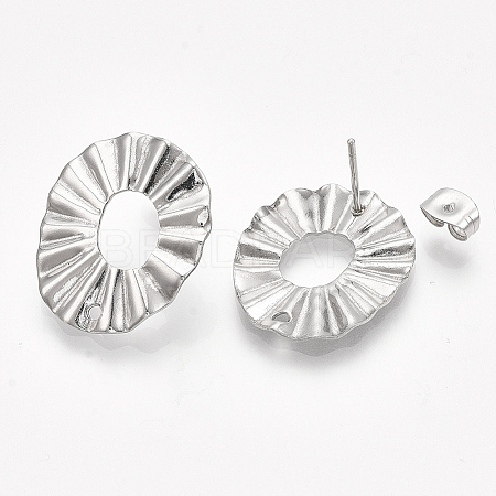 Non-Tarnish 304 Stainless Steel Stud Earring Findings X-STAS-S079-46B-1