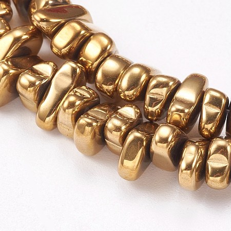 Electroplated Non-magnetic Synthetic Hematite Beads Strands G-P367-G06-1