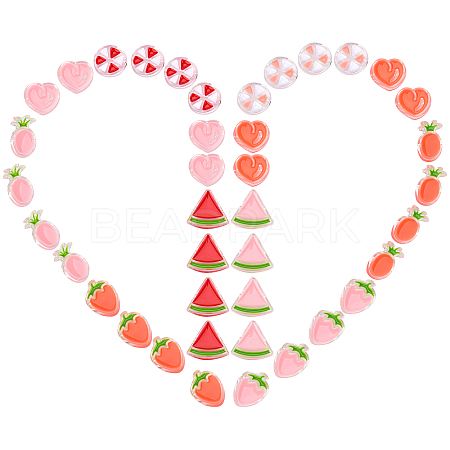 40Pcs 10 Style Transparent Enamel Acrylic Beads TACR-SC0001-09B-1