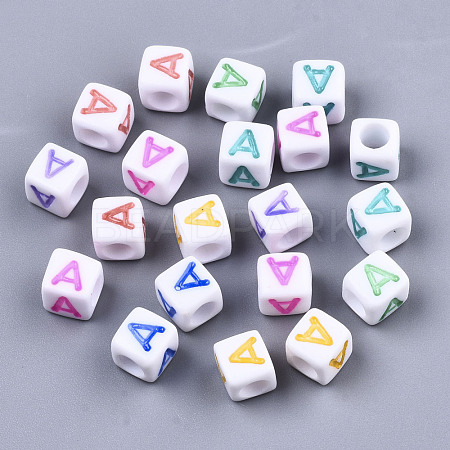Opaque White Acrylic Beads SACR-R252-02A-1