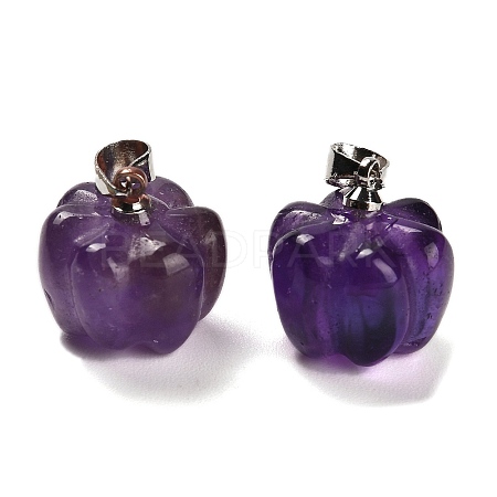 Natural Amethyst Pumpkin Charms G-K338-27P-08-1