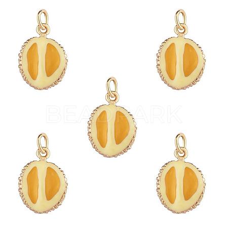 5 Pieces Durian Charm Pendant Enamel Fruit Charm Imitation Fruit Pendant for Jewelry Keychain Necklace Earring Making Crafts JX378A-1