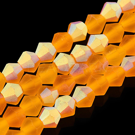 Imitate Austrian Crystal Bicone Frosted Glass Beads Strands GLAA-F029-TM2mm-A23-1