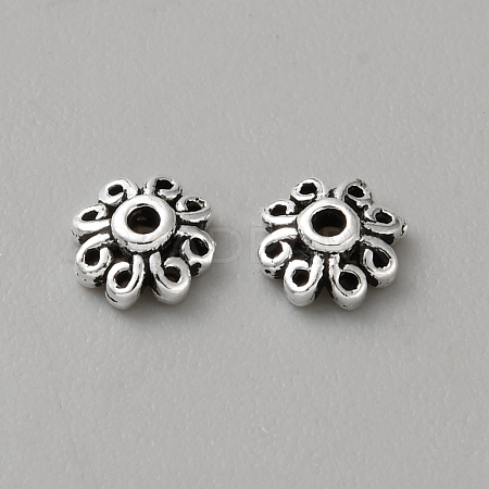 Retro 925 Sterling Silver Bead Caps LS-STER-WH0007-17A-AS-1