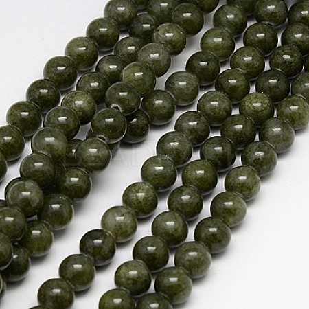 Natural Yellow Jade Beads Strands G-G598-6mm-YXS-26-1