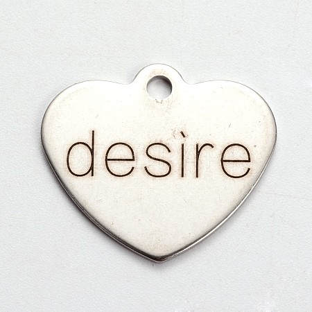 Non-Tarnish 201 Stainless Steel Heart Pendants STAS-L165-C03-1