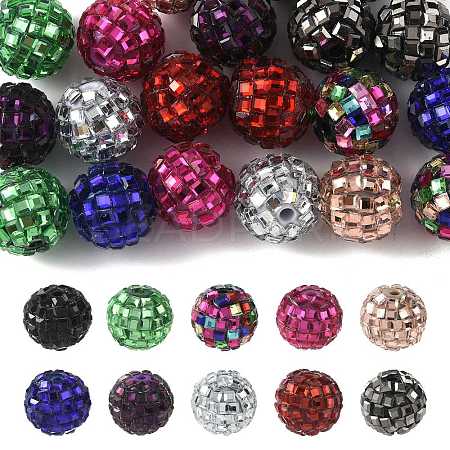 20Pcs 10 Colors Acrylic Rhinestone Beads OACR-FS0002-32-1