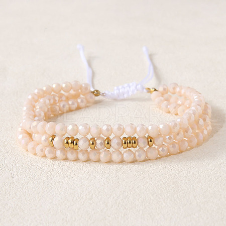 Bohemian Style Glass Beaded Braided Bead Bracelets LS-IT8808-10-1